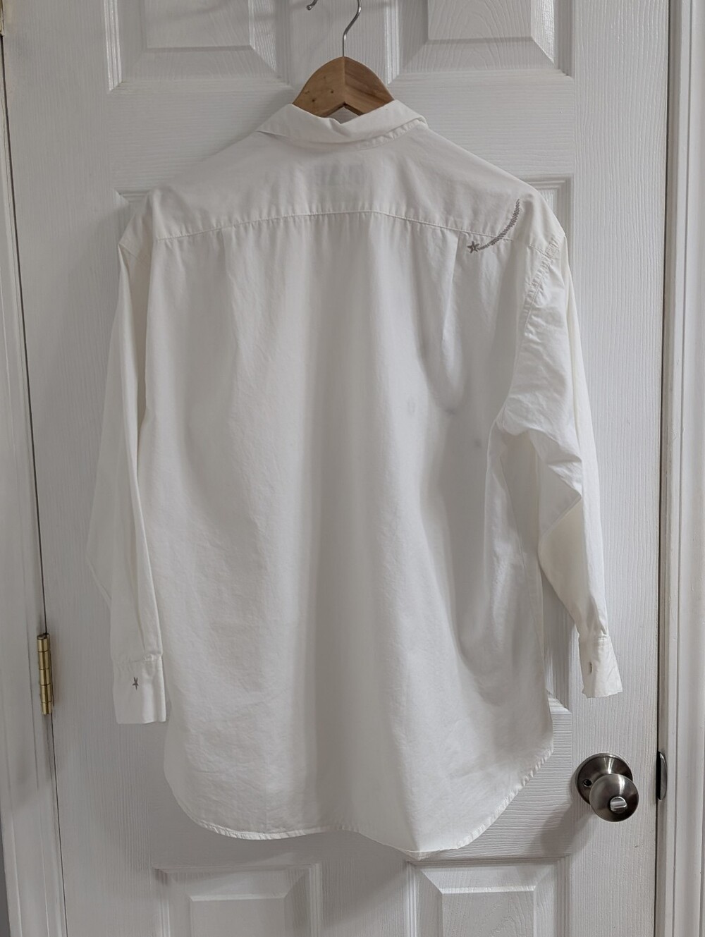 Vintage 90s‎ Esprit Celestial Embroidered Shirt White Stars Moon Made Hong Kong - Picture 5 of 7